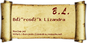 Börcsök Lizandra névjegykártya